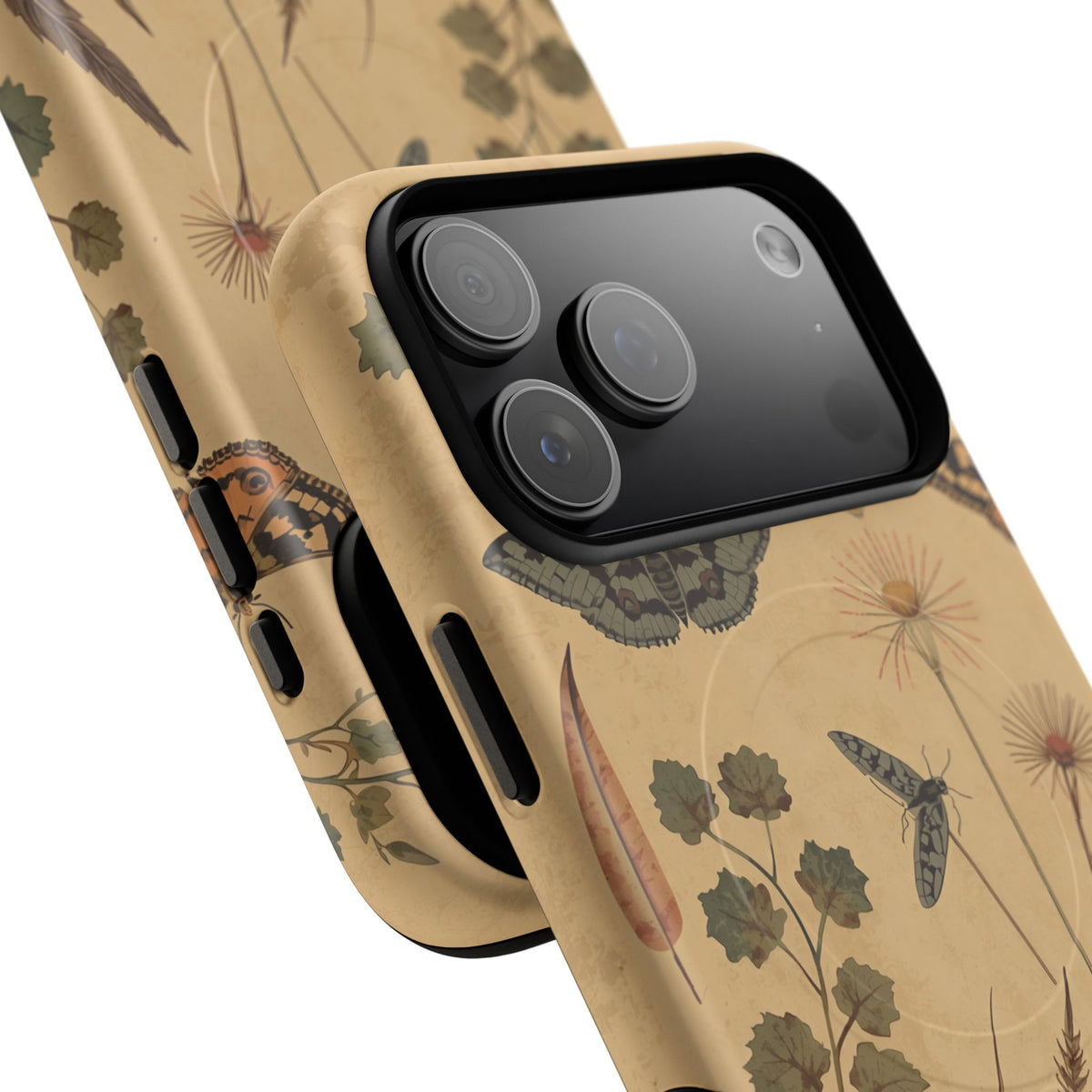 British Moth Trap Garden iPhone Case – Vintage Botanical Night Design