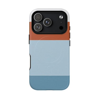 Coastal Horizon Colour-Block iPhone Case - Luxury Shockproof MagSafe® Compatible Tough Cover