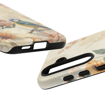 Samsung Galaxy Floral Vintage Blue Tit Tough Case