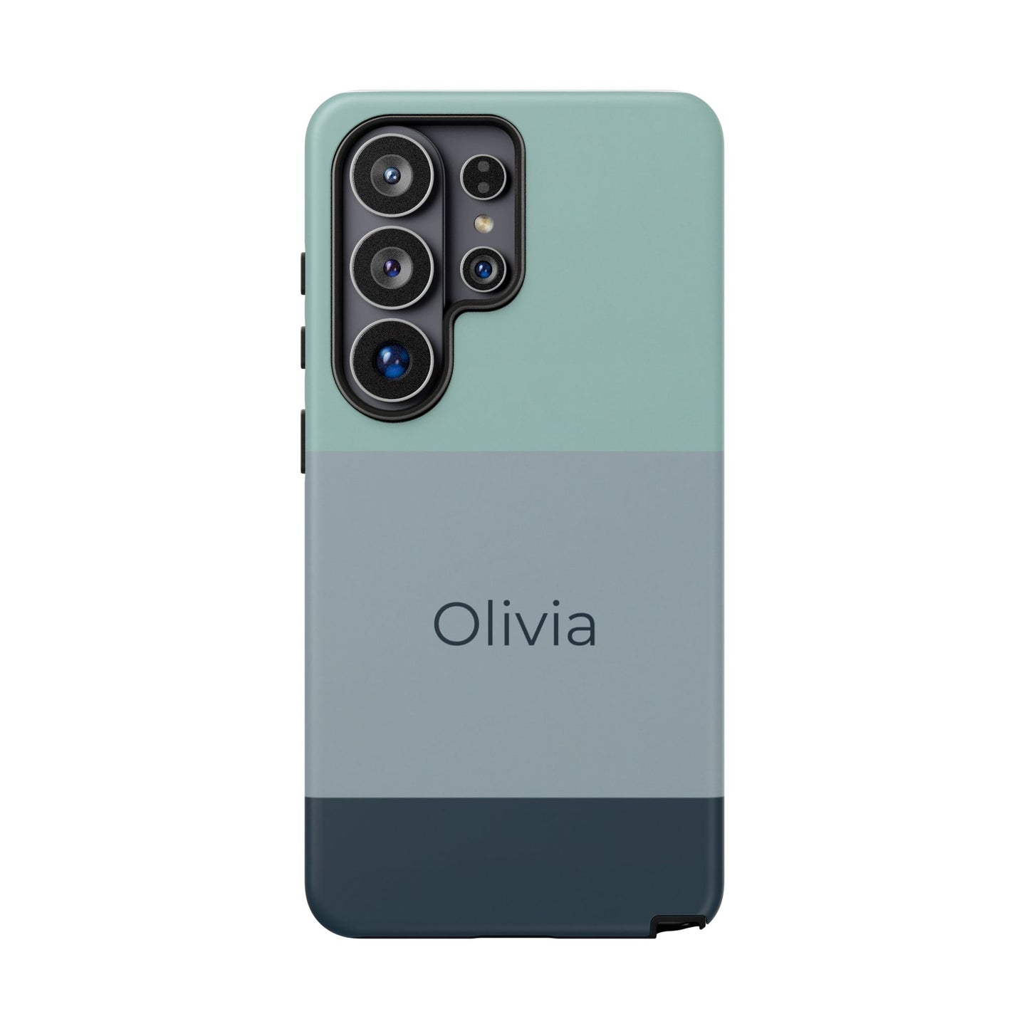 Samsung Galaxy Personalised Name Phone Case - Minimal Colour Block Matte Tough Protective Cover
