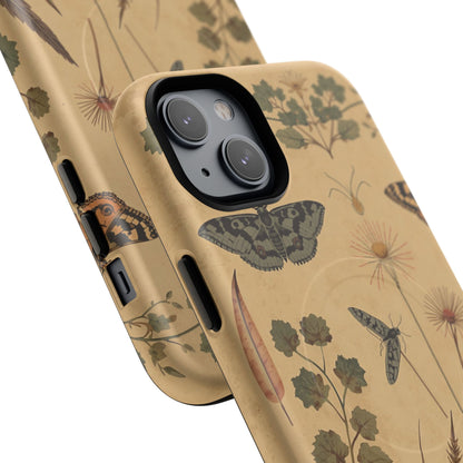 British Moth Trap Garden iPhone Case – Vintage Botanical Night Design