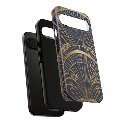 Google Pixel Case - Gatsby Art Deco Gold Fan Design Matte Finish