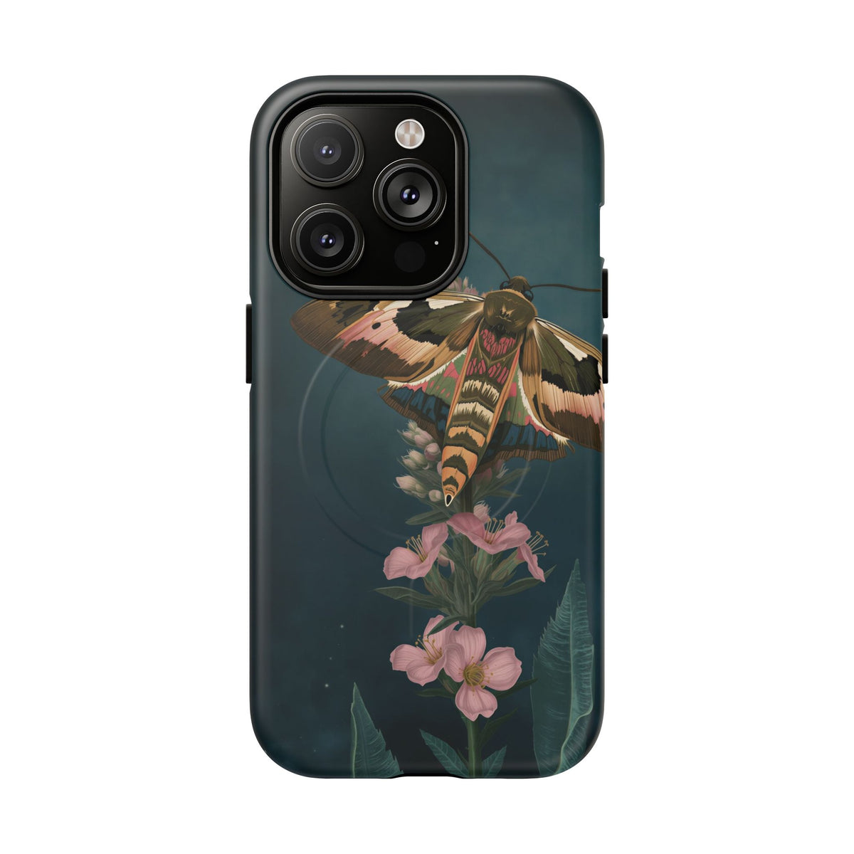 Rosebay at Midnight British Moth Botanical iPhone Case