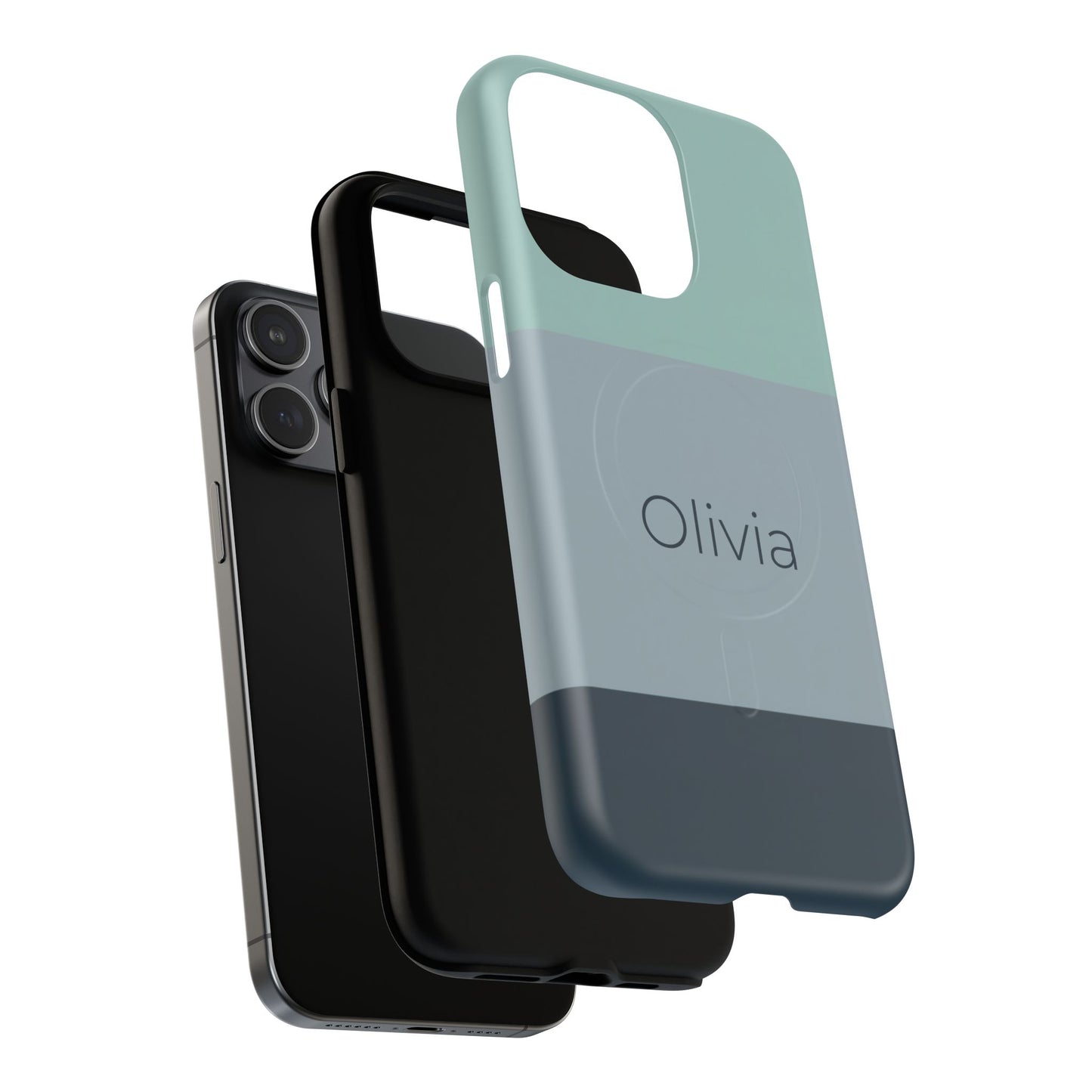 Personalised Custom Name iPhone MagSafe Case - Coastal Slate