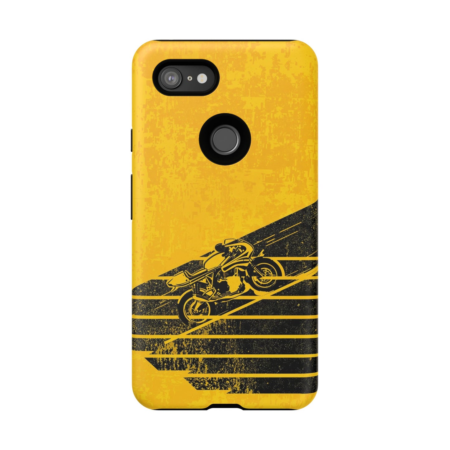 Google Pixel Case - Retro Motorcycle Rider Yellow