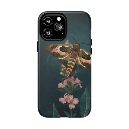 Rosebay at Midnight British Moth Botanical iPhone Case