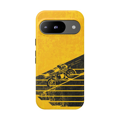 Google Pixel Case - Retro Motorcycle Rider Yellow