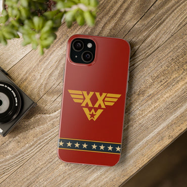 Personalised Wonder Woman Inspired Phone Case - Custom Initials Superhero Design