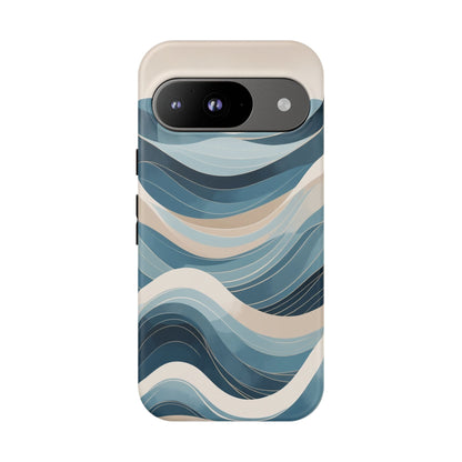 Google Pixel Case - Blue Ocean Wave Pattern