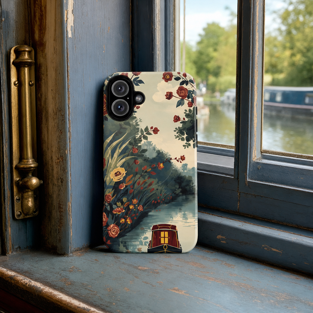 iPhone Porthole Canal Garden Premium MagSafe Case lifestyle image