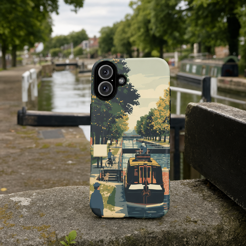 iPhone Towpath Lock Audience Premium MagSafe Case lifestyle image