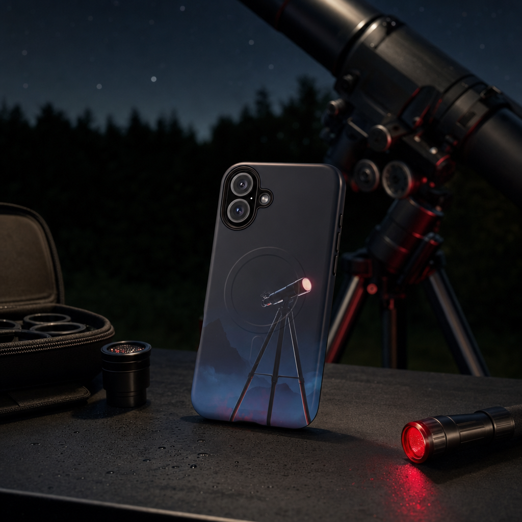 iPhone Red Light Dark Sky Telescope Premium MagSafe Case lifestyle image