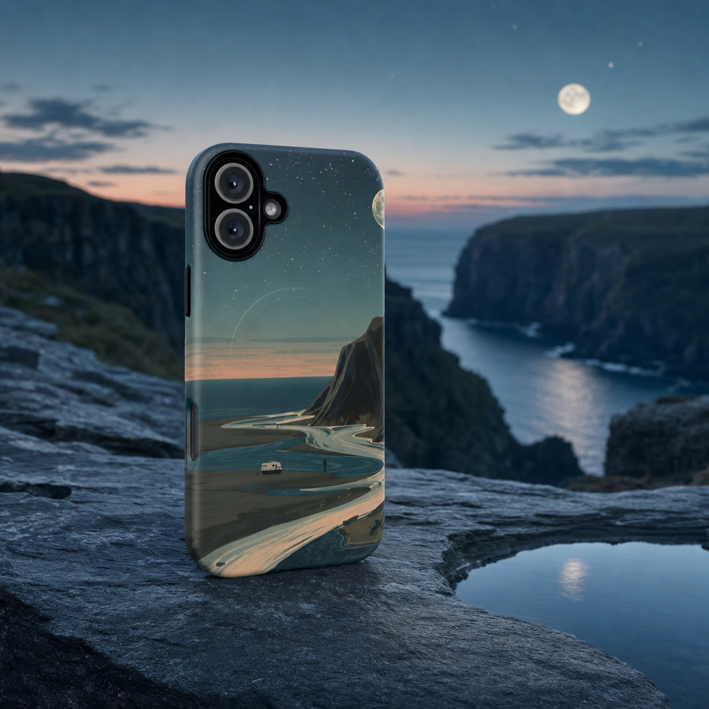 iPhone Moonlit British Cliffs Premium MagSafe Case lifestyle image