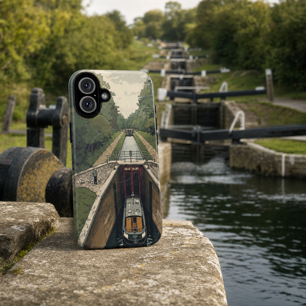 iPhone Heritage Canal Lock Flight Premium MagSafe Case lifestyle image