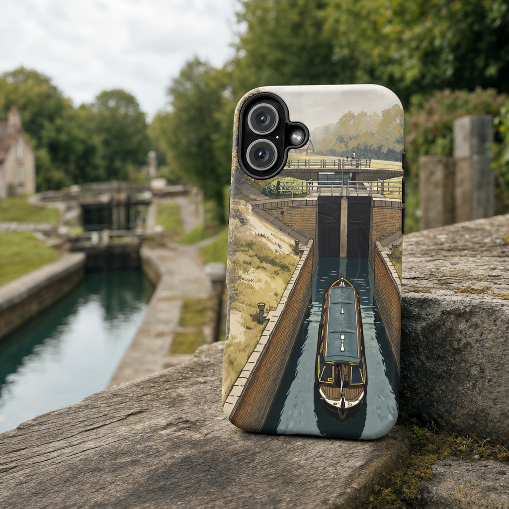 iPhone Heritage Canal Lock Flight Premium MagSafe Case lifestyle image