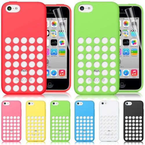 iPhone 5C Silicone Retro Dot Cover Case