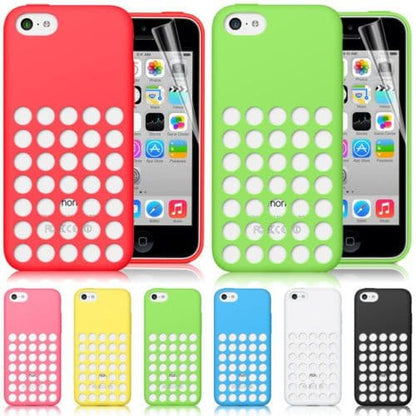 iPhone 5C Silicone Retro Dot Cover Case