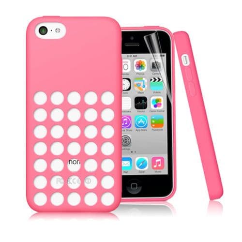iPhone 5C Silicone Retro Dot Cover Case