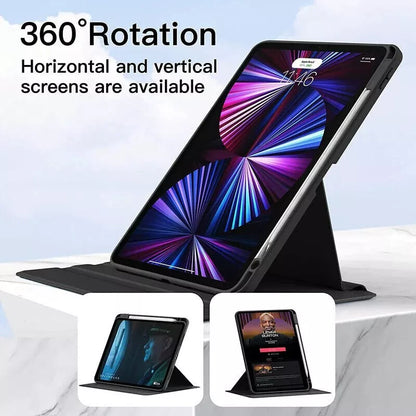 Multi-Angle Rotating iPad Case - Smart Stand Cover Pencil Slot