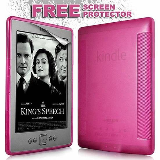 KINDLE 4 PINK GEL SKIN COVER