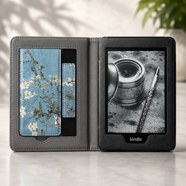 Kindle Paperwhite Van Gogh Almond Blossom Case with Stand & Hand Strap