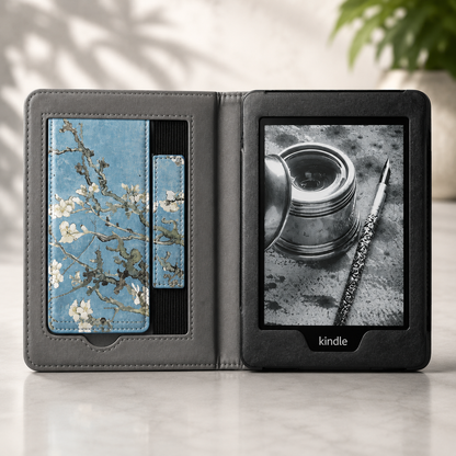 Kindle 11th Gen Van Gogh Almond Blossom Case with Stand & Hand Strap