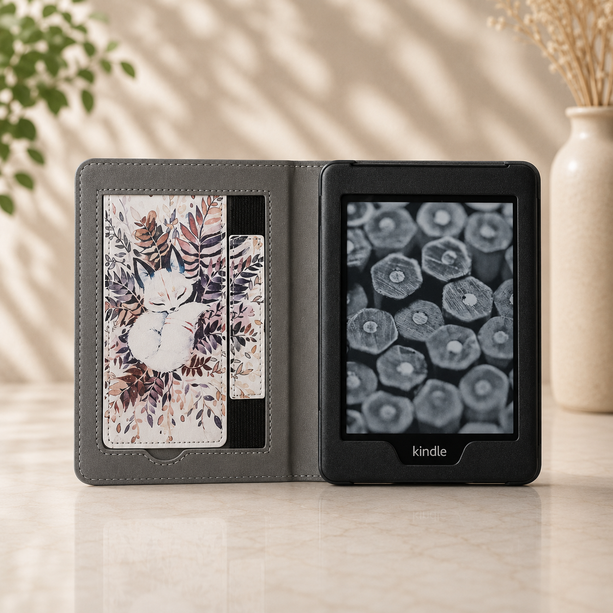 Kindle 11th Gen Autumn Fox Case with Stand & Hand Strap