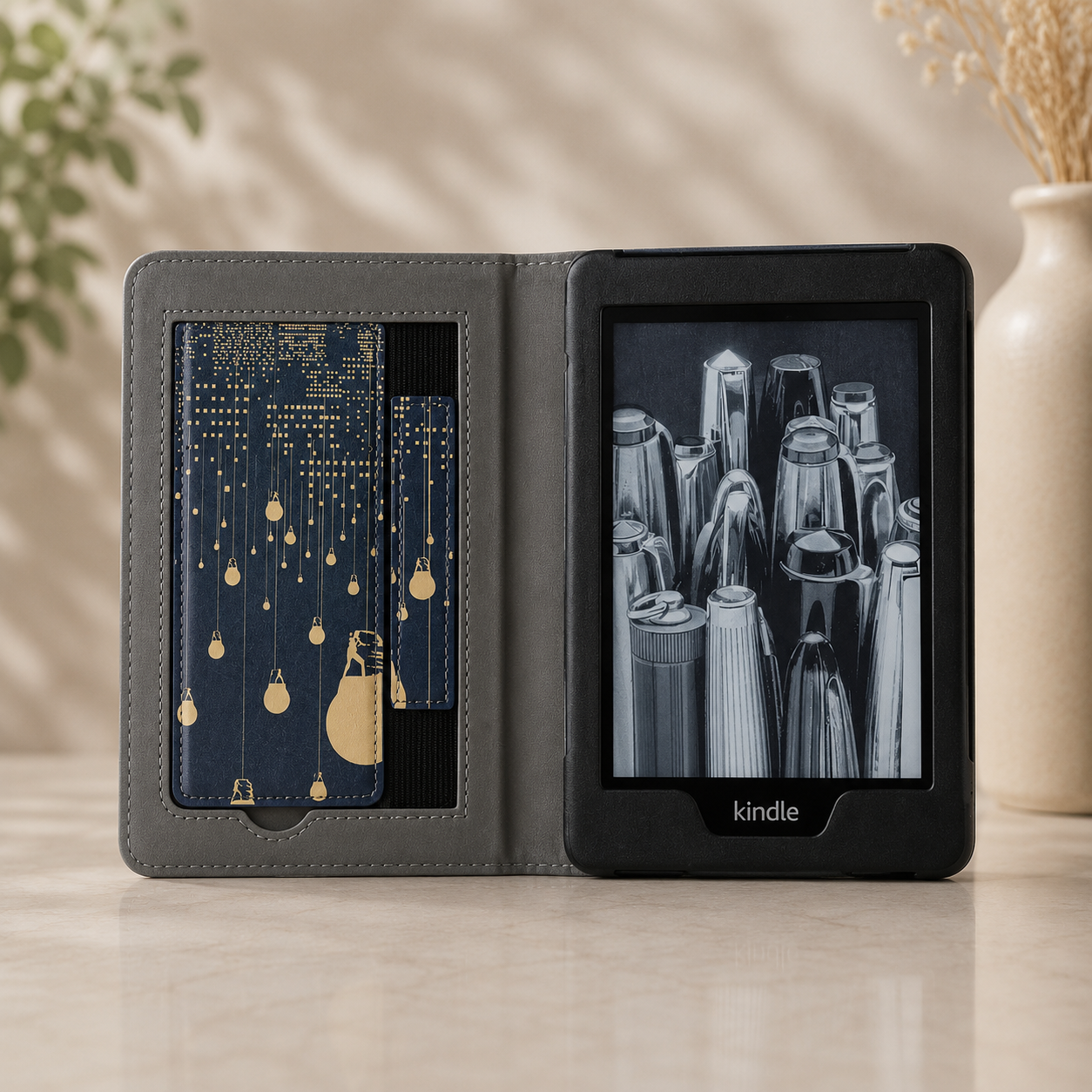 Kindle 11th Generation City Lights Case with Stand & Hand Strap