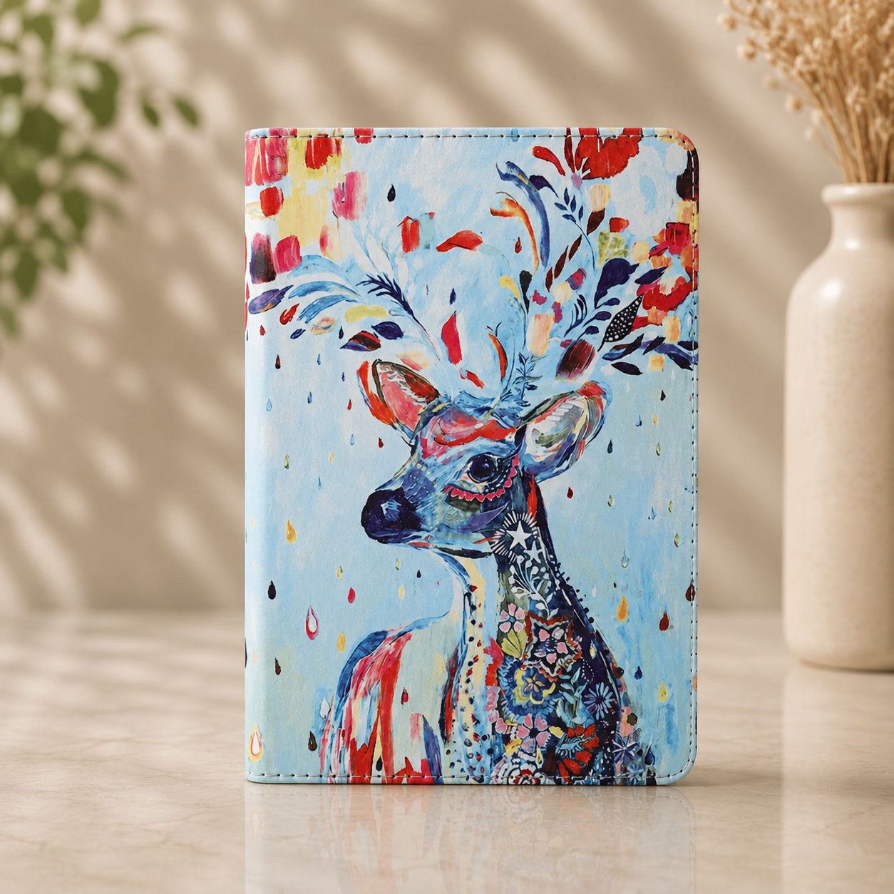 Kindle 11th Generation Colourful Deer Case with Stand & Hand Strap