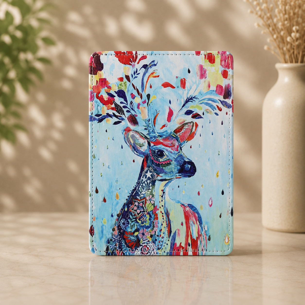 Kindle 11th Generation Colourful Deer Case with Stand & Hand Strap