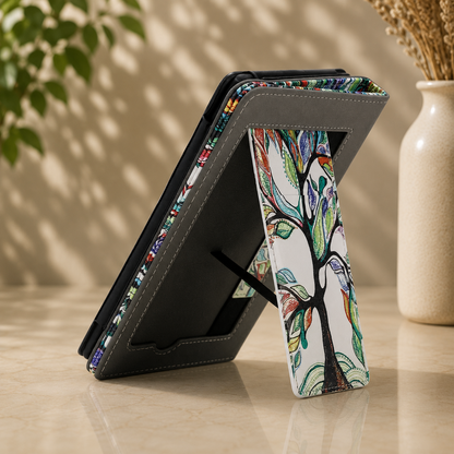 Kindle 11th Gen Colourful Tree Case with Stand & Hand Strap