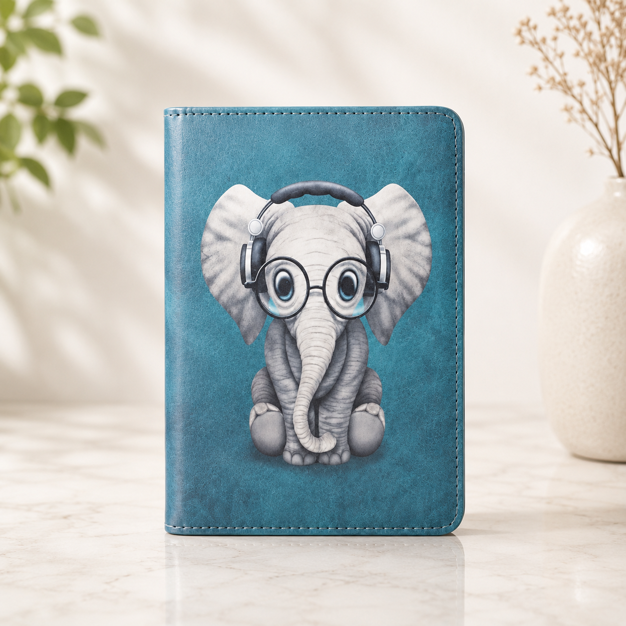 Kindle 11th Gen Cute Elephant Case with Stand & Hand Strap