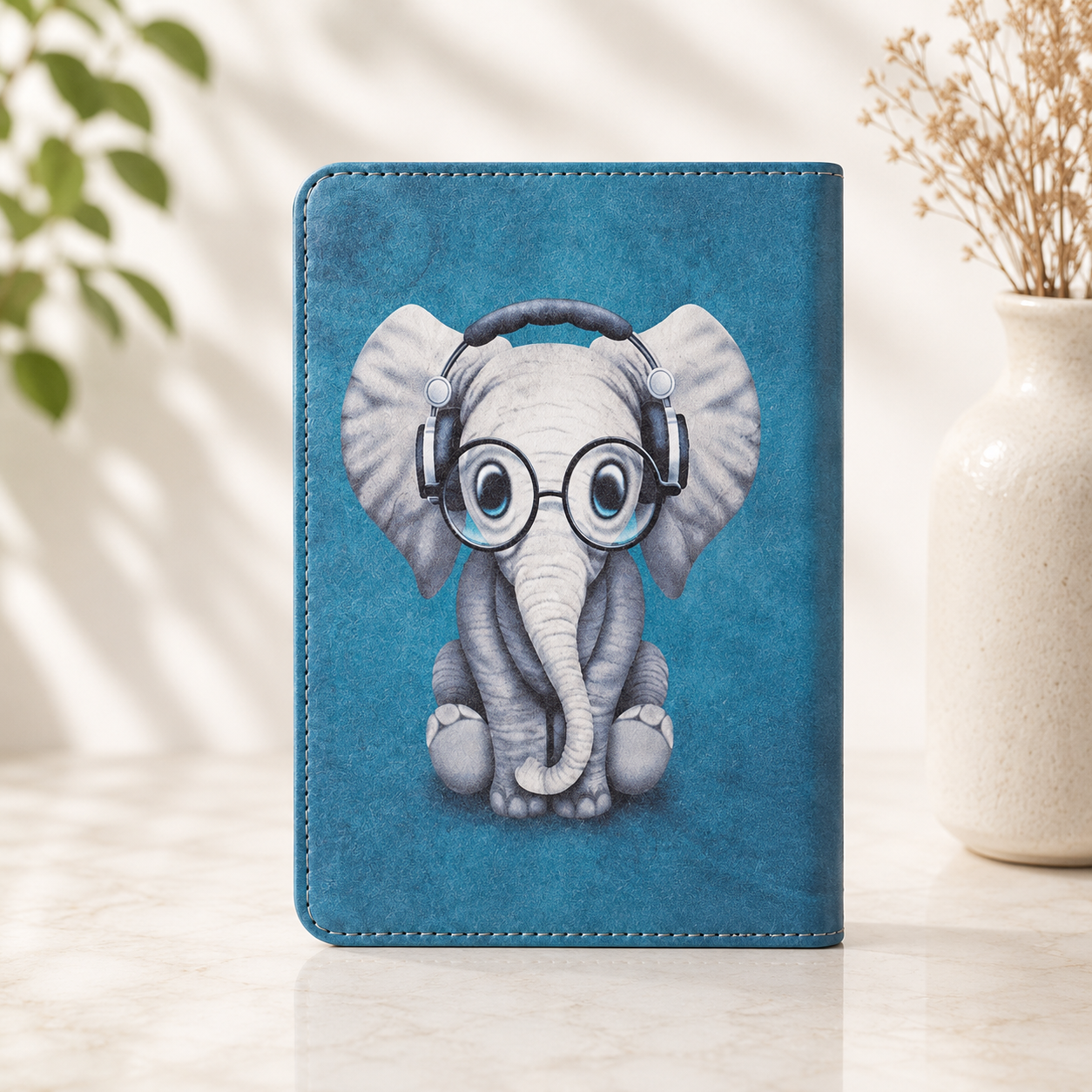 Kindle 11th Gen Cute Elephant Case with Stand & Hand Strap