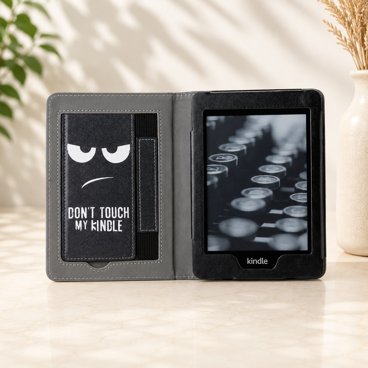 Kindle 11th Gen Don't Touch My Case with Stand & Hand Strap