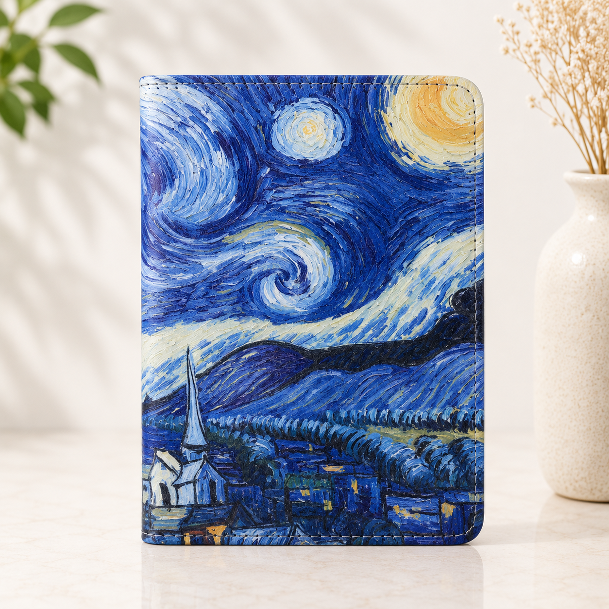 Kindle 11th Gen Van Gogh Starry Night Case with Stand & Hand Strap