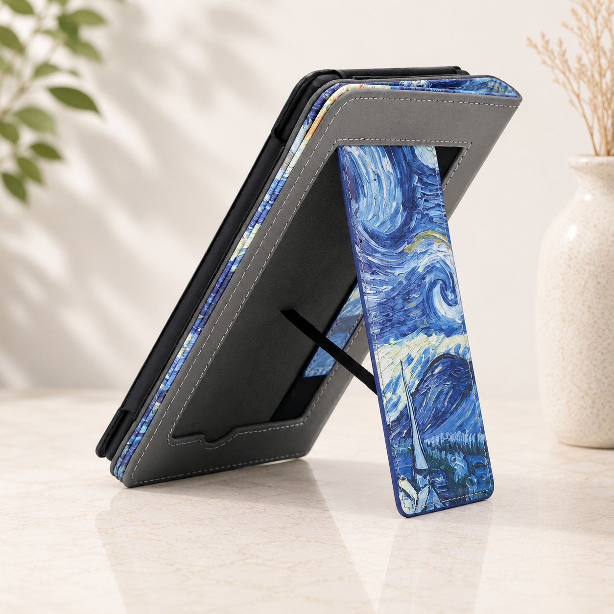 Kindle 11th Gen Van Gogh Starry Night Case with Stand & Hand Strap
