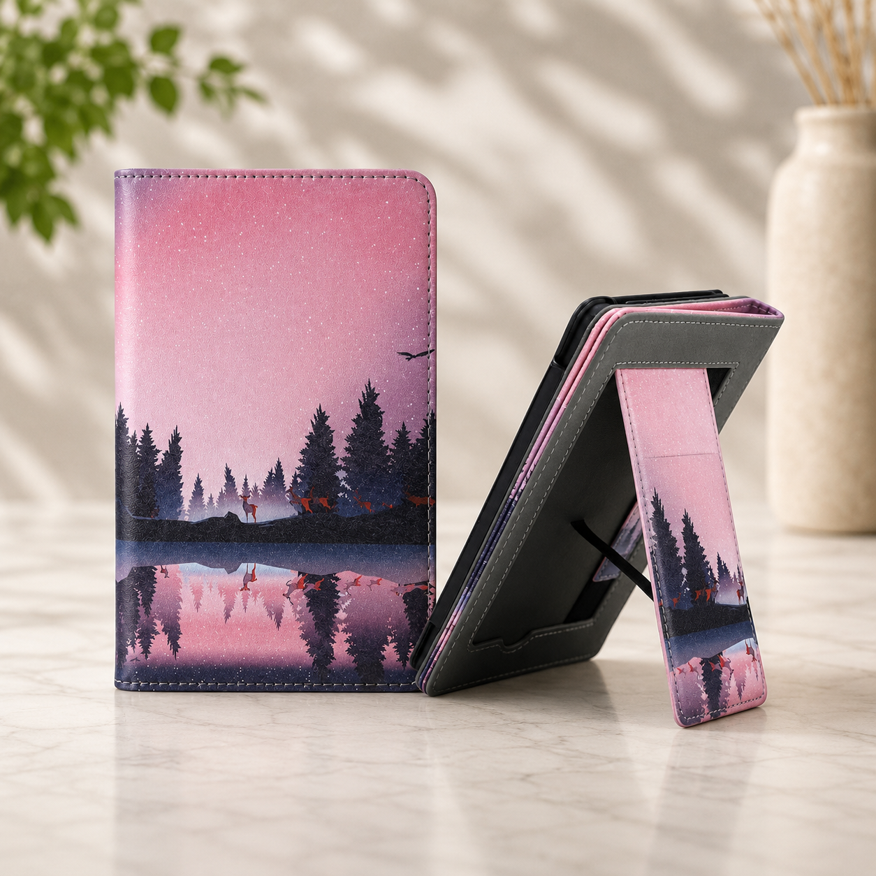 Kindle 11th Gen Twilight Reflection Case with Stand & Hand Strap