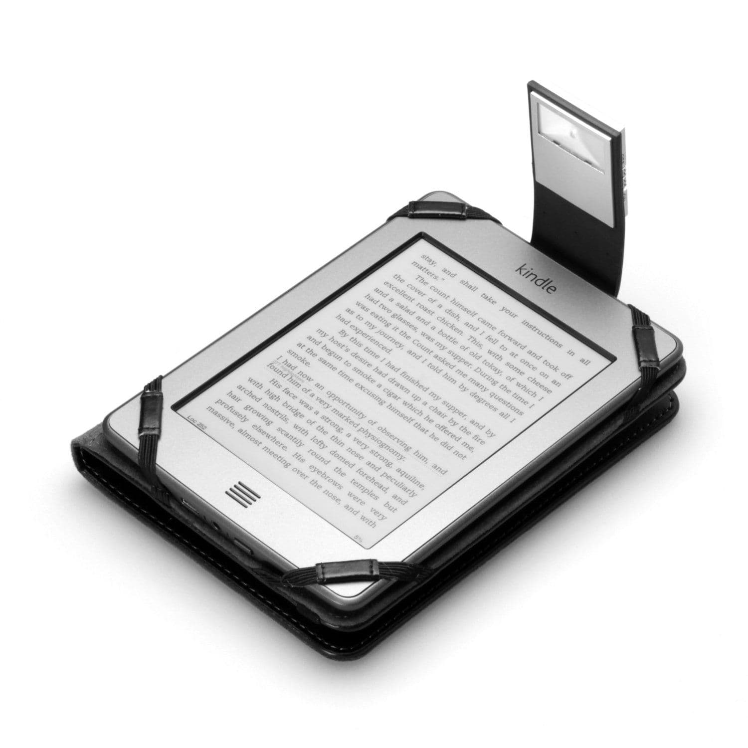 Premium Black Case for Kindle Touch with Slim LED Light